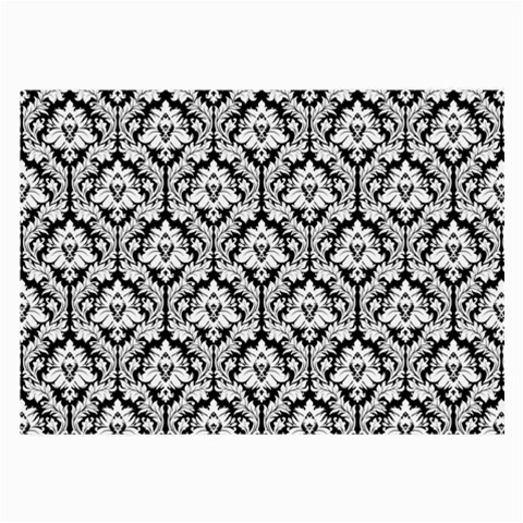 White On Black Damask Glasses Cloth (Large) from ArtsNow.com Front