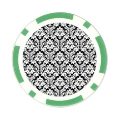 White On Black Damask Poker Chip from ArtsNow.com Front