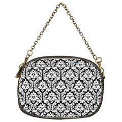 Black & White Damask Pattern Chain Purse (Two Sides) from ArtsNow.com Front