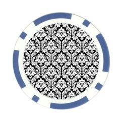 White On Black Damask Poker Chip (10 Pack) from ArtsNow.com Back