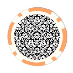 White On Black Damask Poker Chip (10 Pack) from ArtsNow.com Back