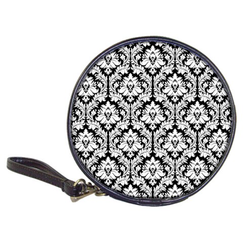 White On Black Damask CD Wallet from ArtsNow.com Front