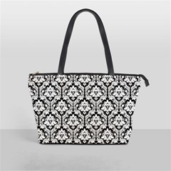 Black & White Damask Pattern Classic Shoulder Handbag from ArtsNow.com Front