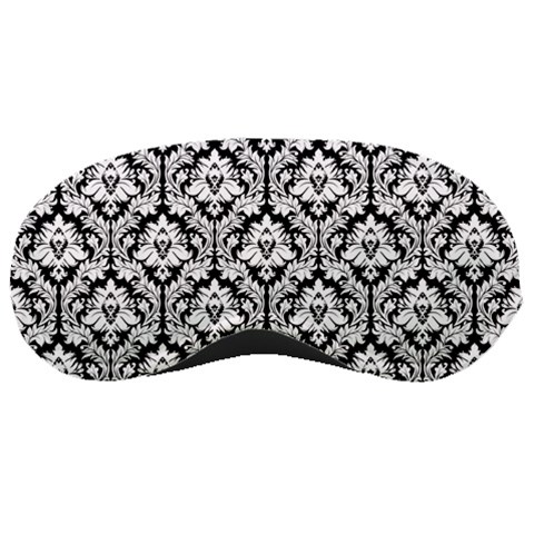 Black & White Damask Pattern Sleeping Mask from ArtsNow.com Front