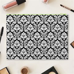 Black & White Damask Pattern Cosmetic Bag (XL) from ArtsNow.com Back