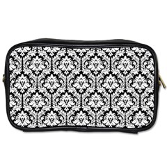 Black & White Damask Pattern Toiletries Bag (Two Sides) from ArtsNow.com Front