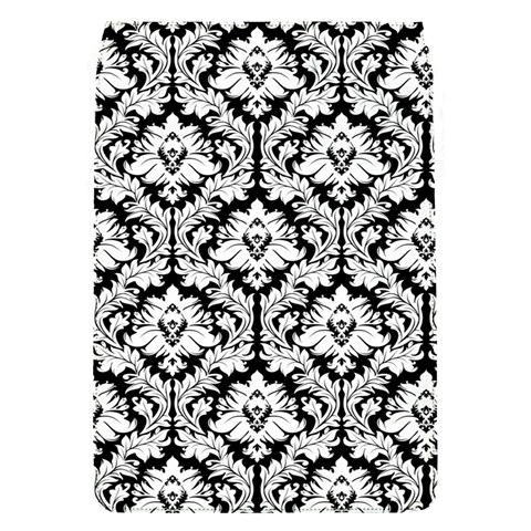 White On Black Damask Removable Flap Cover (Small) from ArtsNow.com Front