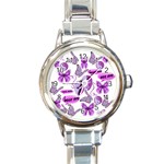 Invisible Illness Collage Round Italian Charm Watch