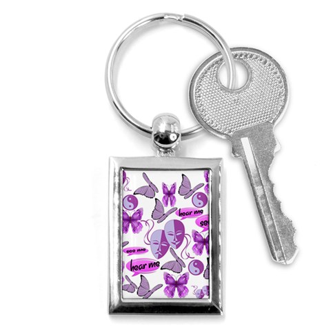 Invisible Illness Collage Key Chain (Rectangle) from ArtsNow.com Front