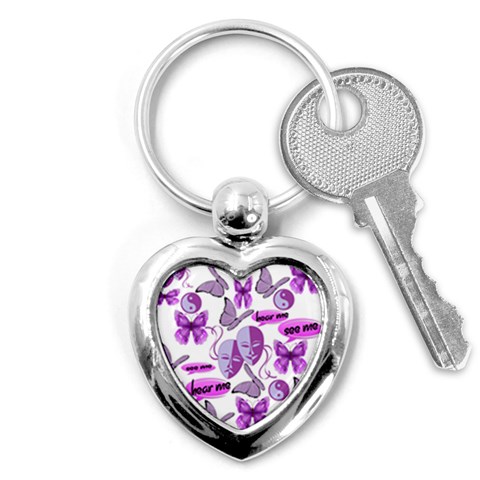 Invisible Illness Collage Key Chain (Heart) from ArtsNow.com Front