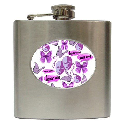 Invisible Illness Collage Hip Flask from ArtsNow.com Front