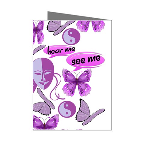 Invisible Illness Collage Mini Greeting Card (8 Pack) from ArtsNow.com Left