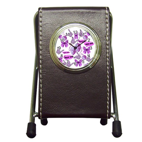 Invisible Illness Collage Stationery Holder Clock from ArtsNow.com Front