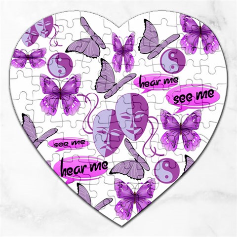 Invisible Illness Collage Jigsaw Puzzle (Heart) from ArtsNow.com Front