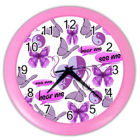 Invisible Illness Collage Wall Clock (Color) from ArtsNow.com Front