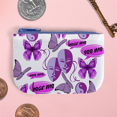 Invisible Illness Collage Coin Change Purse from ArtsNow.com Front