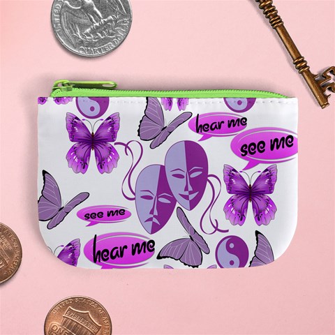 Invisible Illness Collage Coin Change Purse from ArtsNow.com Front