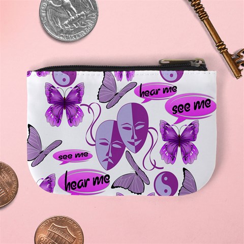 Invisible Illness Collage Coin Change Purse from ArtsNow.com Back