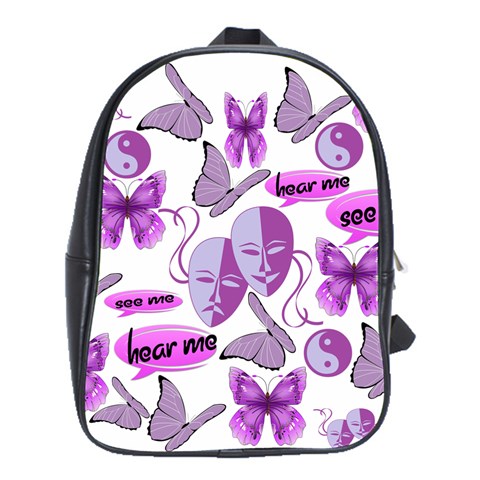 Invisible Illness Collage School Bag (Large) from ArtsNow.com Front