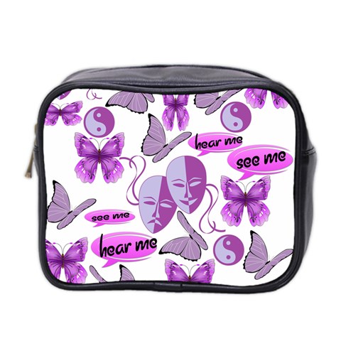 Invisible Illness Collage Mini Travel Toiletry Bag (Two Sides) from ArtsNow.com Front