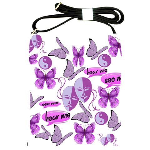 Invisible Illness Collage Shoulder Sling Bag from ArtsNow.com Front