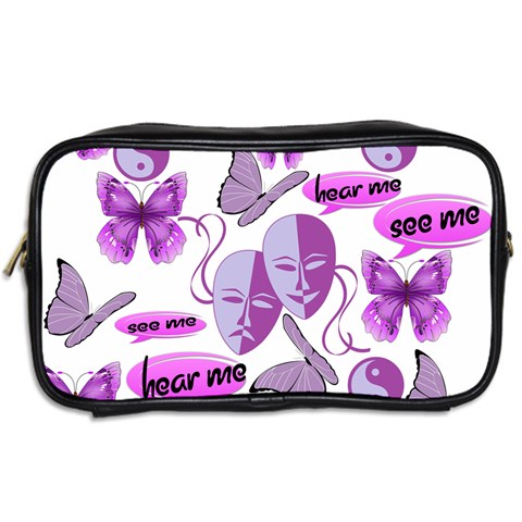 Invisible Illness Collage Travel Toiletry Bag (Two Sides) from ArtsNow.com Back