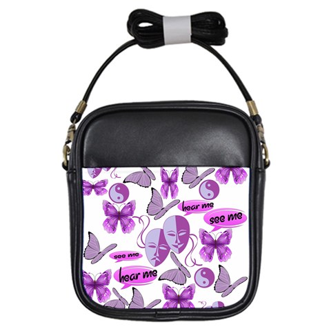 Invisible Illness Collage Girl s Sling Bag from ArtsNow.com Front