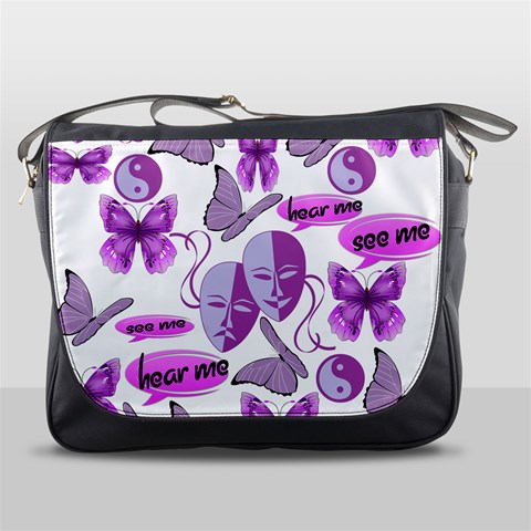 Invisible Illness Collage Messenger Bag from ArtsNow.com Front