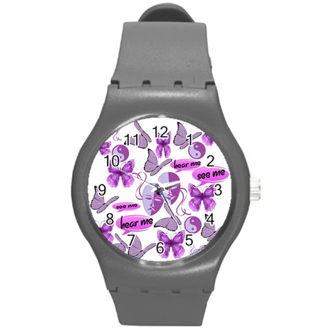 Invisible Illness Collage Plastic Sport Watch (Medium) from ArtsNow.com Front