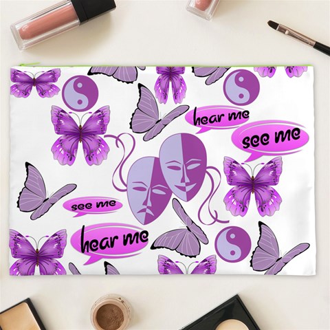 Invisible Illness Collage Cosmetic Bag (XXL) from ArtsNow.com Front