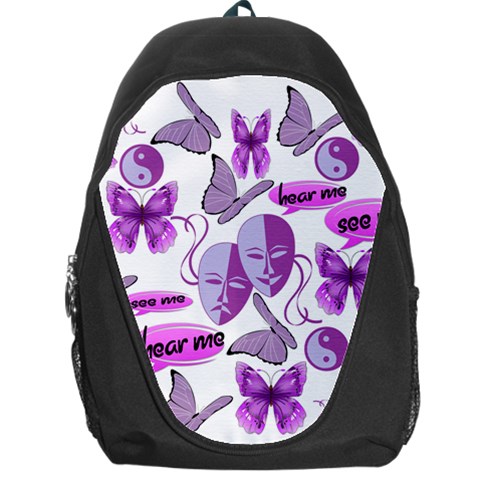 Invisible Illness Collage Backpack Bag from ArtsNow.com Front