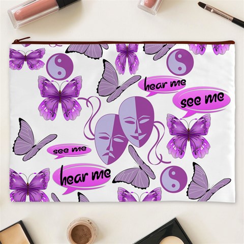 Invisible Illness Collage Cosmetic Bag (XXXL) from ArtsNow.com Front