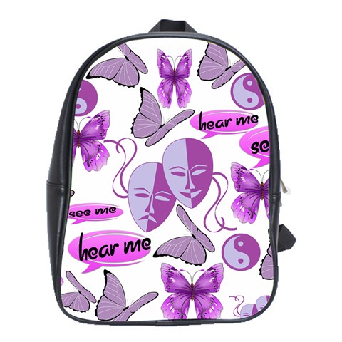 Invisible Illness Collage School Bag (XL) from ArtsNow.com Front