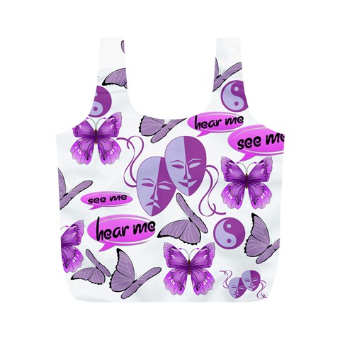 Invisible Illness Collage Reusable Bag (M) from ArtsNow.com Front