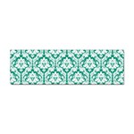 White On Emerald Green Damask Bumper Sticker 10 Pack