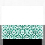 White On Emerald Green Damask Jigsaw Puzzle (Rectangle)