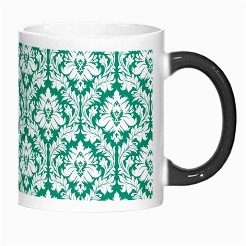 White On Emerald Green Damask Morph Mug from ArtsNow.com Right