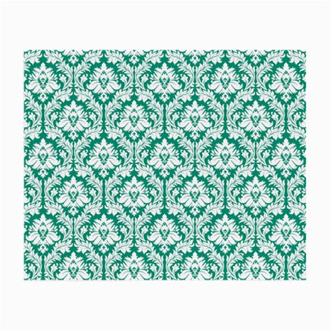 White On Emerald Green Damask Glasses Cloth (Small) from ArtsNow.com Front