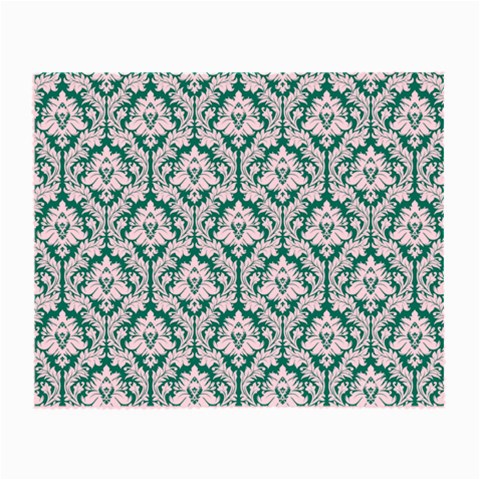 White On Emerald Green Damask Glasses Cloth (Small) from ArtsNow.com Front