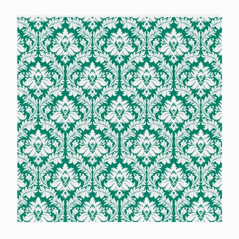 White On Emerald Green Damask Glasses Cloth (Medium) from ArtsNow.com Front