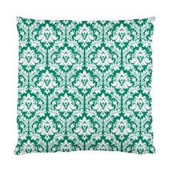 Emerald Green Damask Pattern Standard Cushion Case (Two Sides) from ArtsNow.com Front