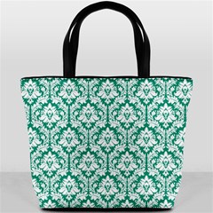 Emerald Green Damask Pattern Bucket Bag from ArtsNow.com Back