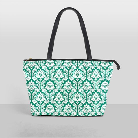 Emerald Green Damask Pattern Classic Shoulder Handbag from ArtsNow.com Front