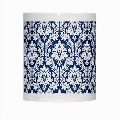 White On Blue Damask White Coffee Mug from ArtsNow.com Center