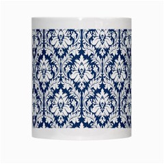 White On Blue Damask White Coffee Mug from ArtsNow.com Center