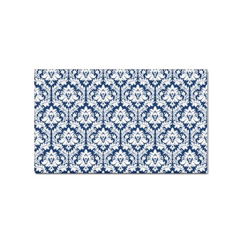 White On Blue Damask Sticker 10 Pack (Rectangle) from ArtsNow.com Front