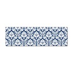 White On Blue Damask Bumper Sticker 100 Pack