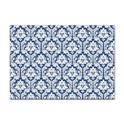 White On Blue Damask A4 Sticker 10 Pack from ArtsNow.com Front