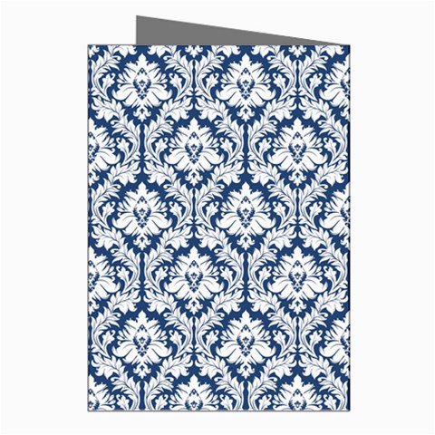 White On Blue Damask Greeting Card (8 Pack) from ArtsNow.com Right