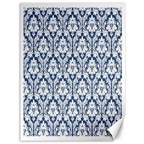 White On Blue Damask Canvas 36  x 48  (Unframed) from ArtsNow.com 35.26 x46.15  Canvas - 1